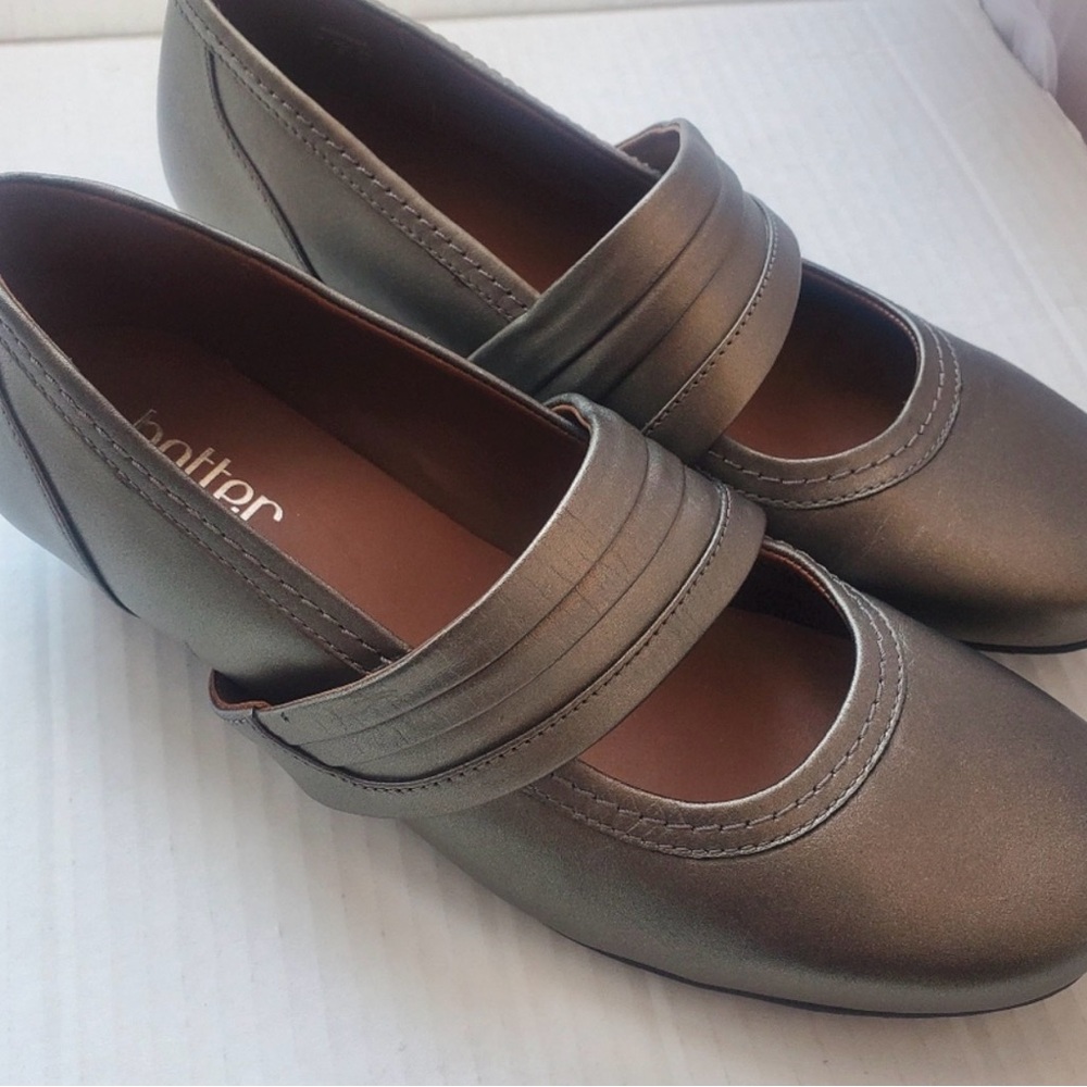 Hotter Adriana Woman's Comfort Concept Leather Bronze Mary Jane  Flats Sz 8